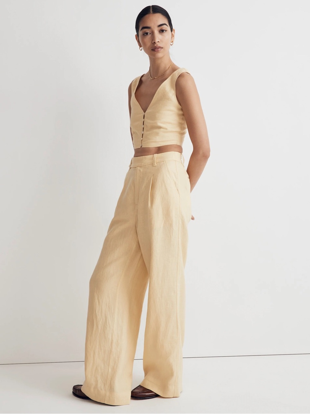 Madewell yellow linen pants